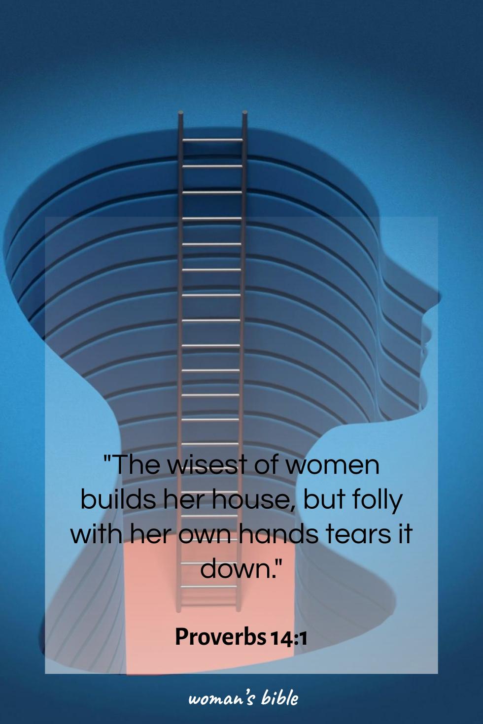daily verse for woman Wednesday, July 30th, 2025 Proverbs 14:1