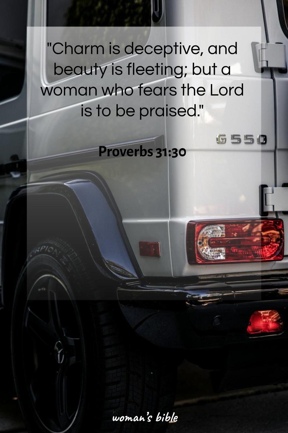 daily verse for woman Monday, August 11th, 2025 Proverbs 31:30