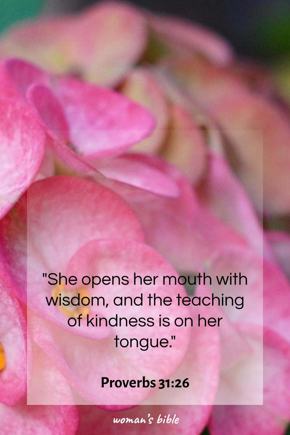 daily verse for woman Sunday, September 7th, 2025 Proverbs 31:26