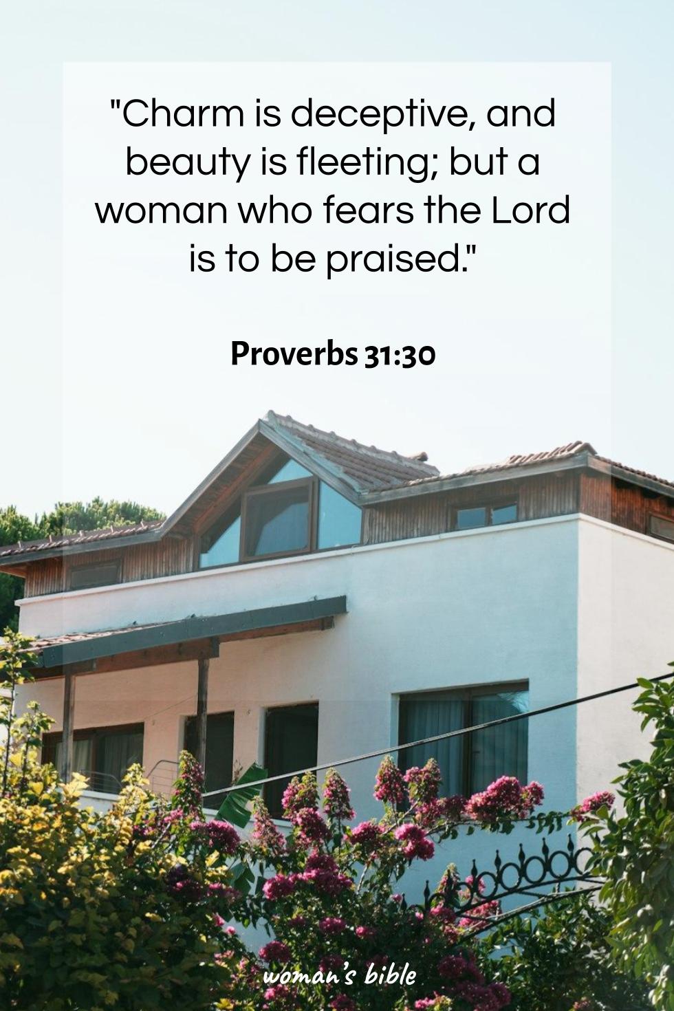 daily verse for woman Tuesday, September 30th, 2025 Proverbs 31:30