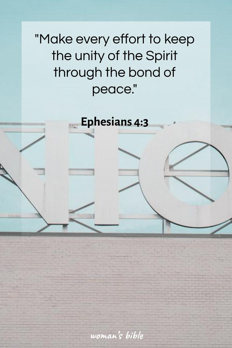 daily verse for woman Monday, October 20th, 2025 Ephesians 4:3