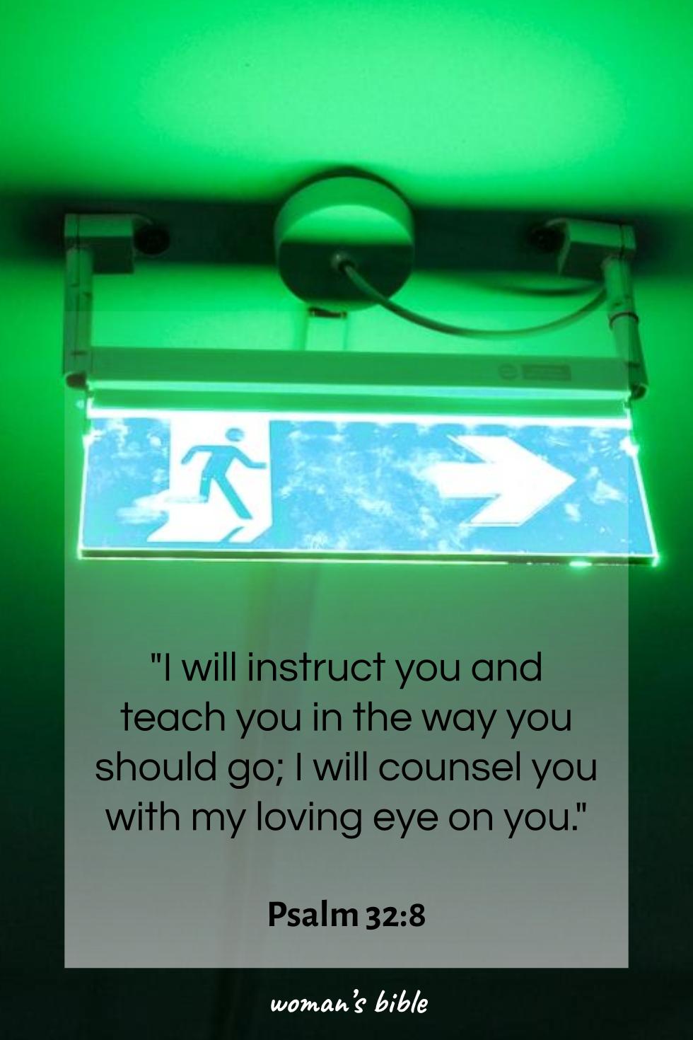 daily verse for woman Sunday, October 12th, 2025 Psalm 32:8