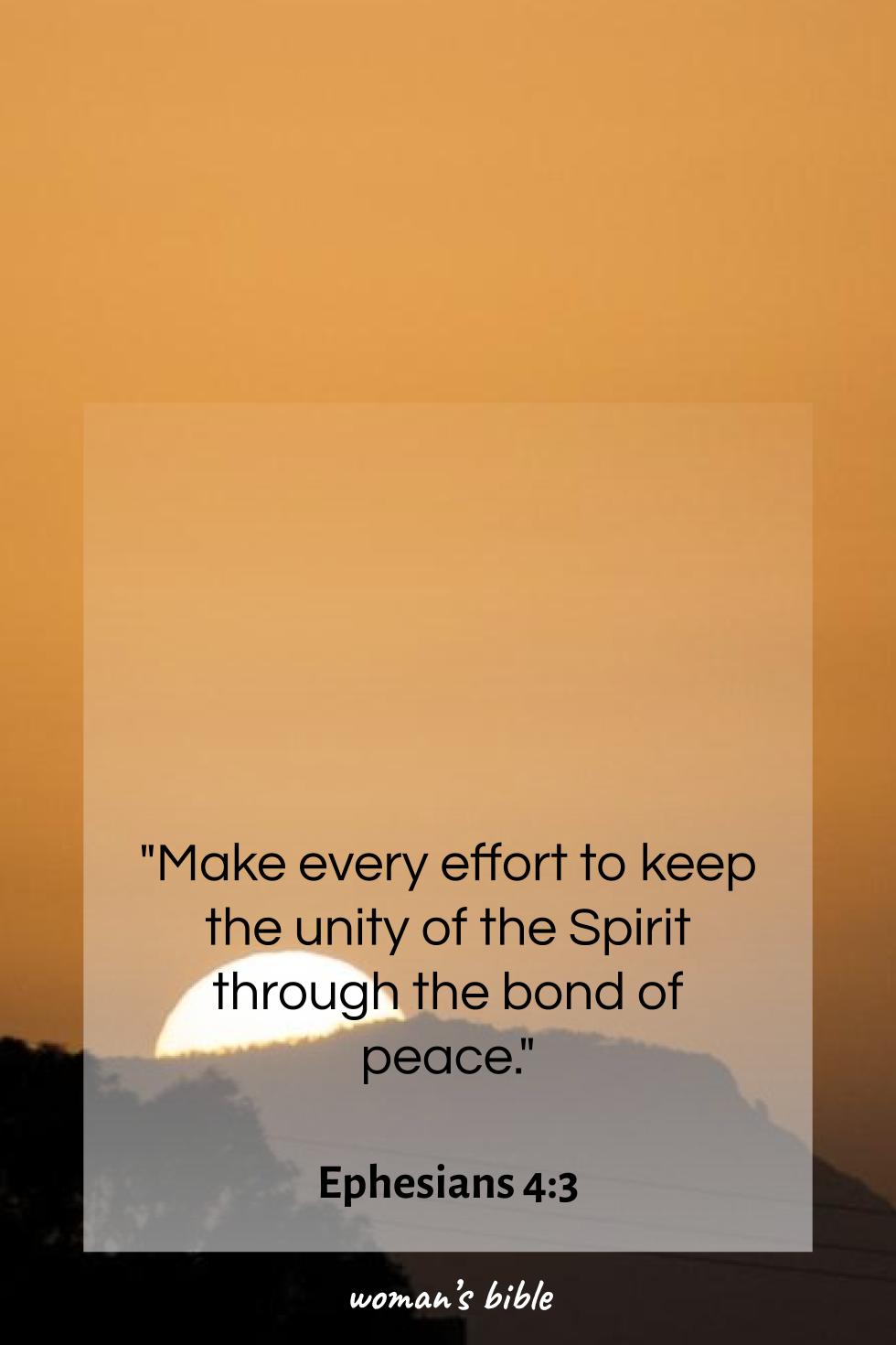 daily verse for woman Thursday, October 16th, 2025 Ephesians 4:3