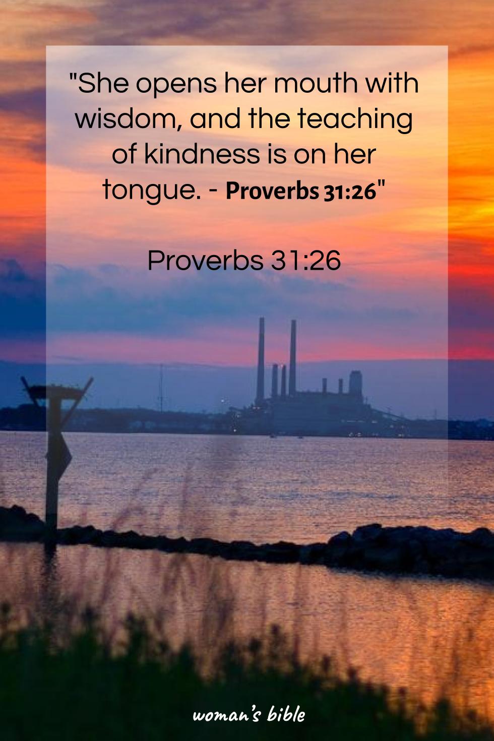 daily verse for woman Thursday, October 9th, 2025 Proverbs 31:26