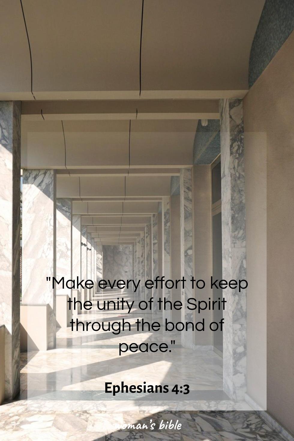 daily verse for woman Monday, December 8th, 2025 Ephesians 4:3