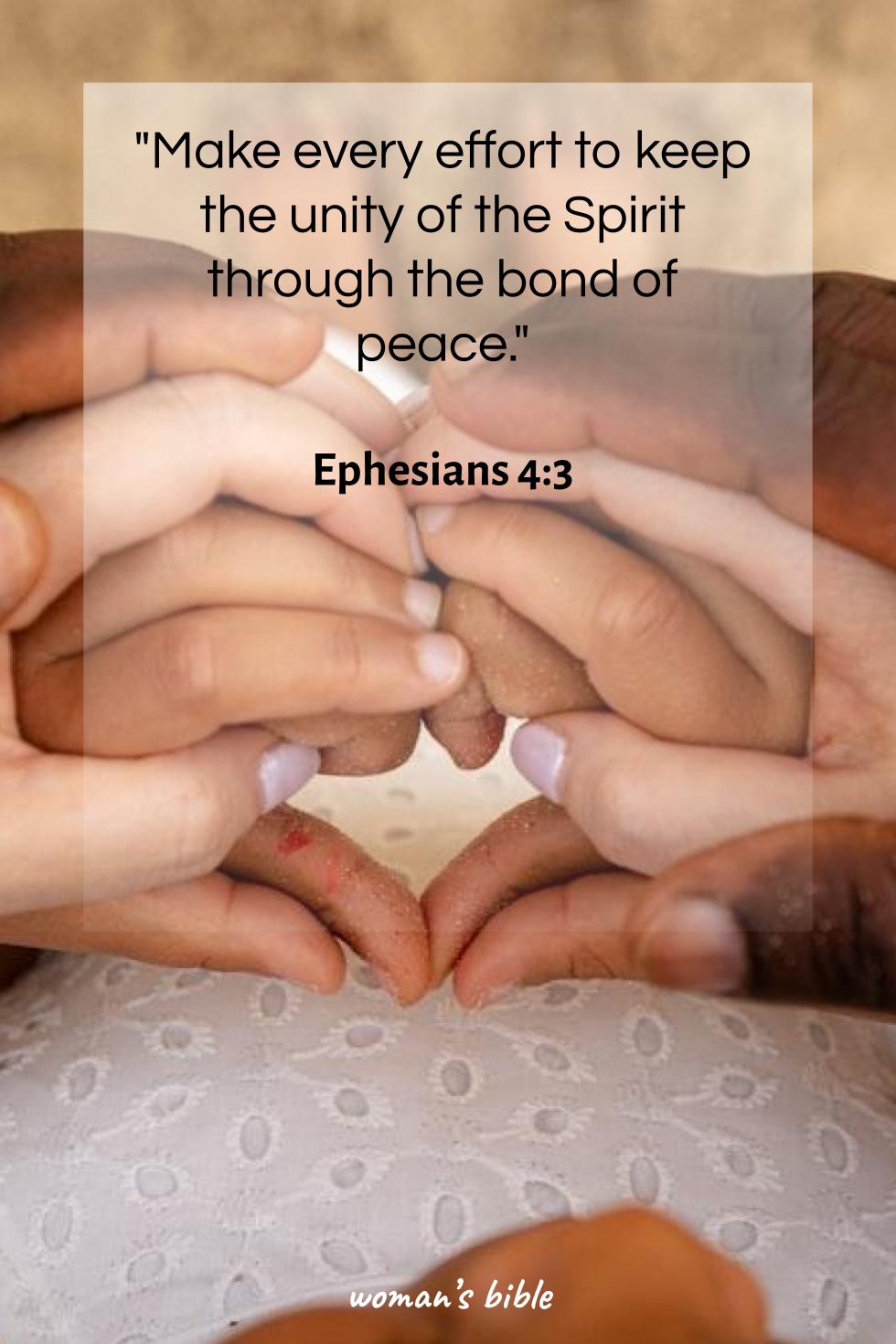 daily verse for woman Sunday, December 14th, 2025 Ephesians 4:3