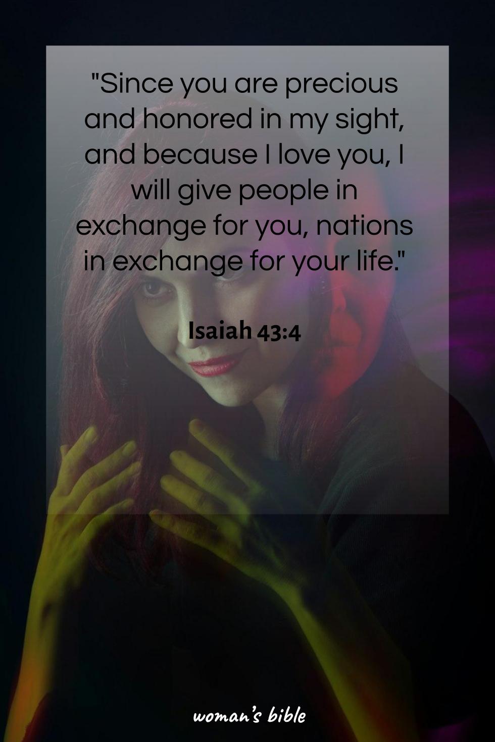 daily verse for woman Thursday, December 11th, 2025 Isaiah 43:4