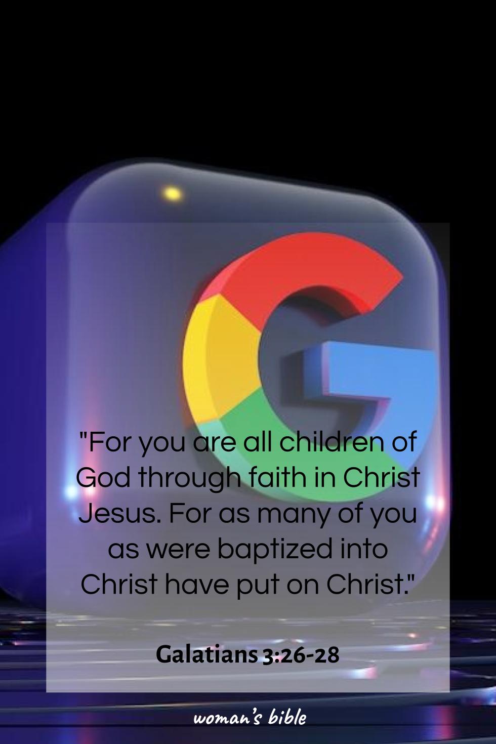 daily verse for woman Tuesday, December 30th, 2025 Galatians 3:26-28