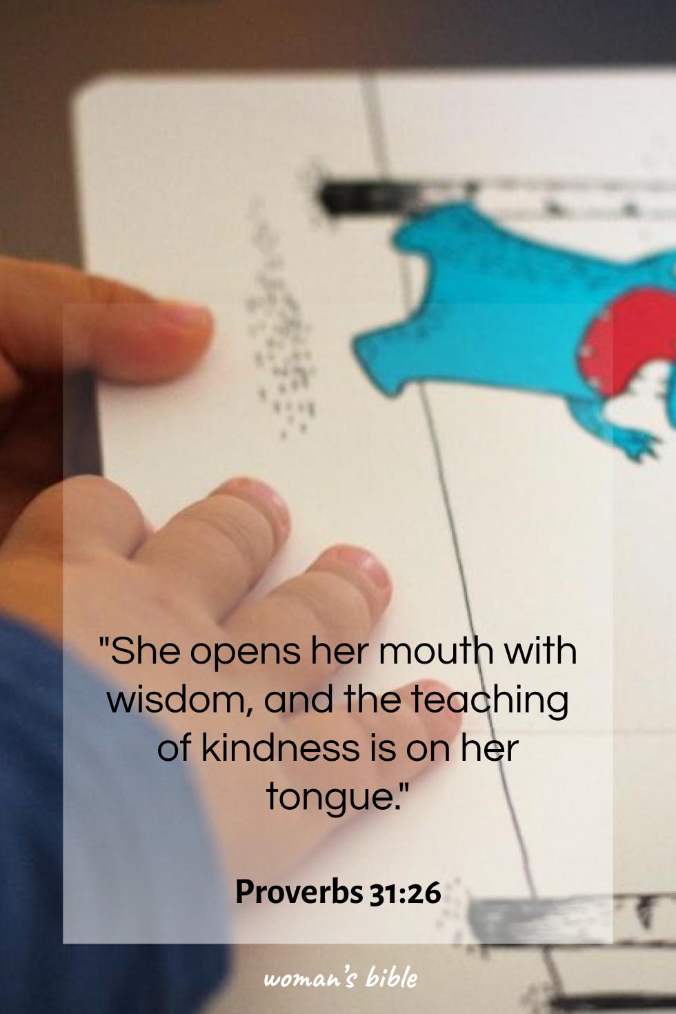 daily verse for woman Friday, January 30th, 2026 Proverbs 31:26