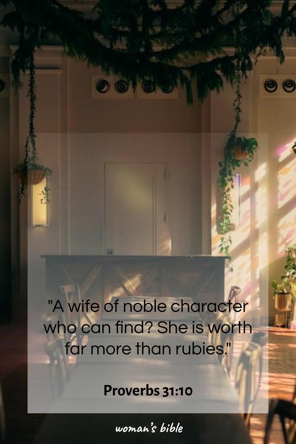 daily verse for woman Friday, January 9th, 2026 Proverbs 31:10