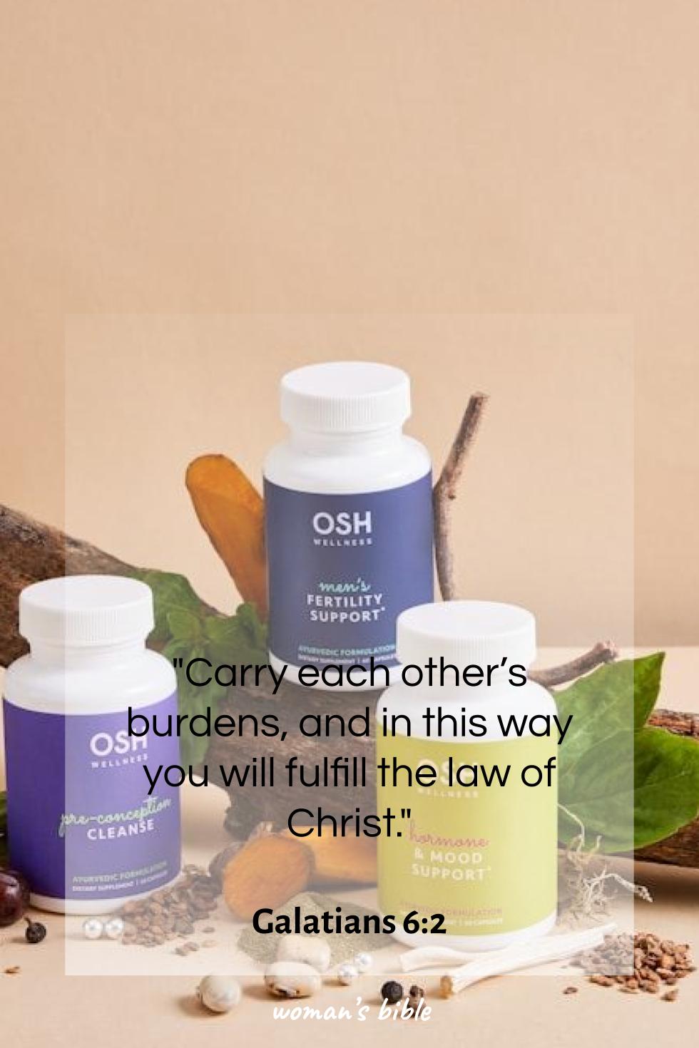 daily verse for woman Monday, January 19th, 2026 Galatians 6:2