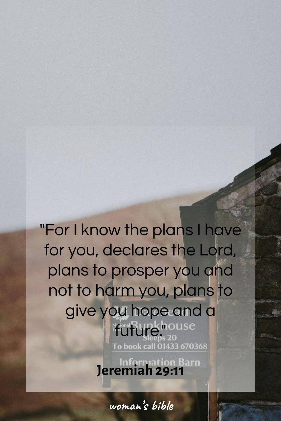 daily verse for woman Saturday, January 24th, 2026 Jeremiah 29:11