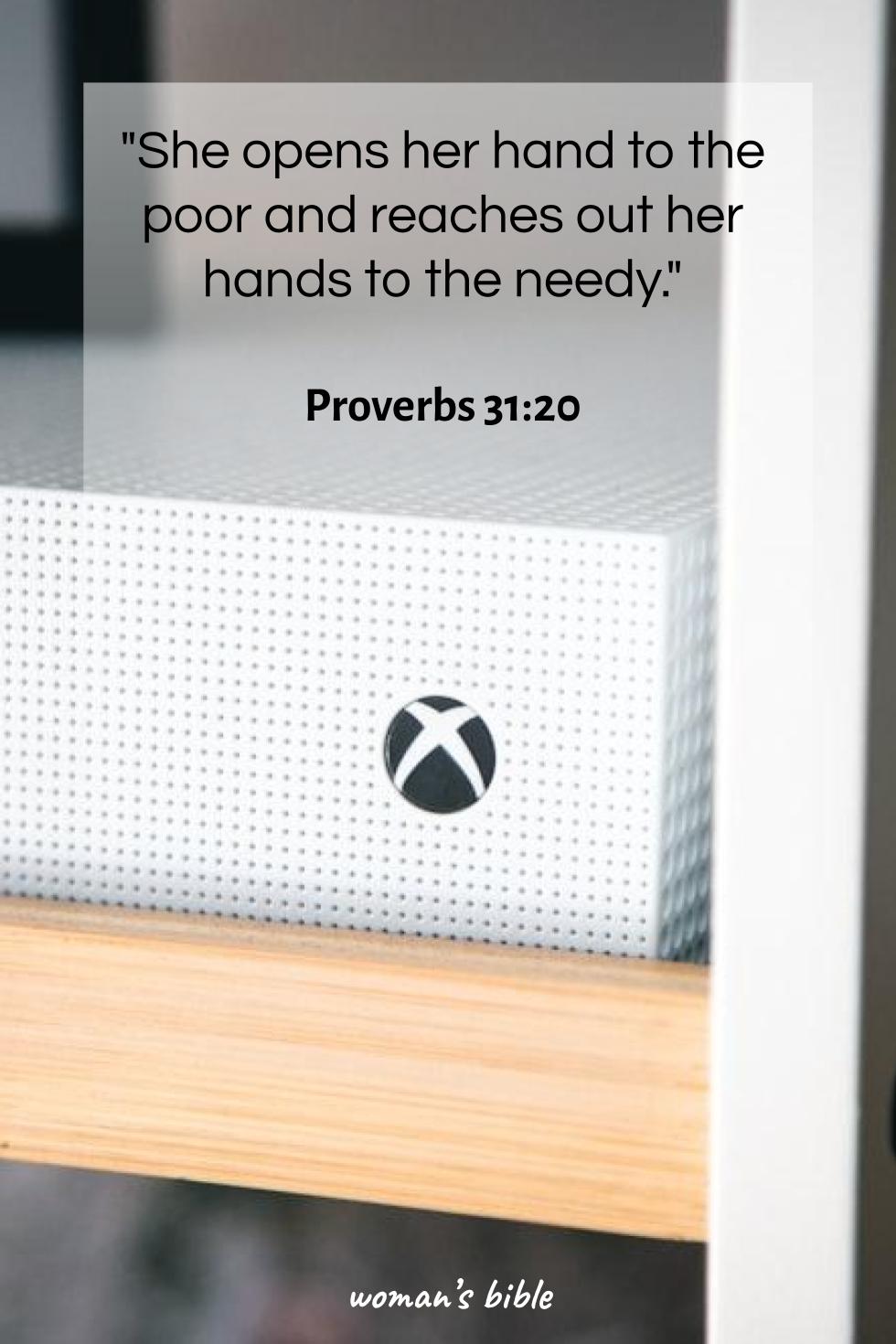 daily verse for woman Thursday, January 29th, 2026 Proverbs 31:20