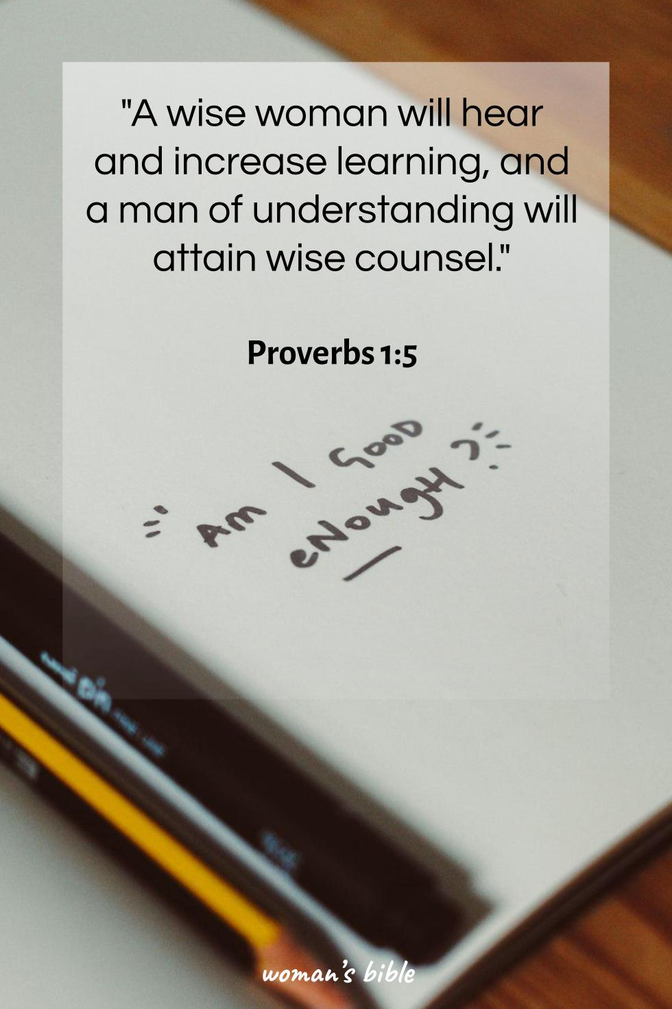 daily verse for woman Wednesday, January 14th, 2026 Proverbs 1:5