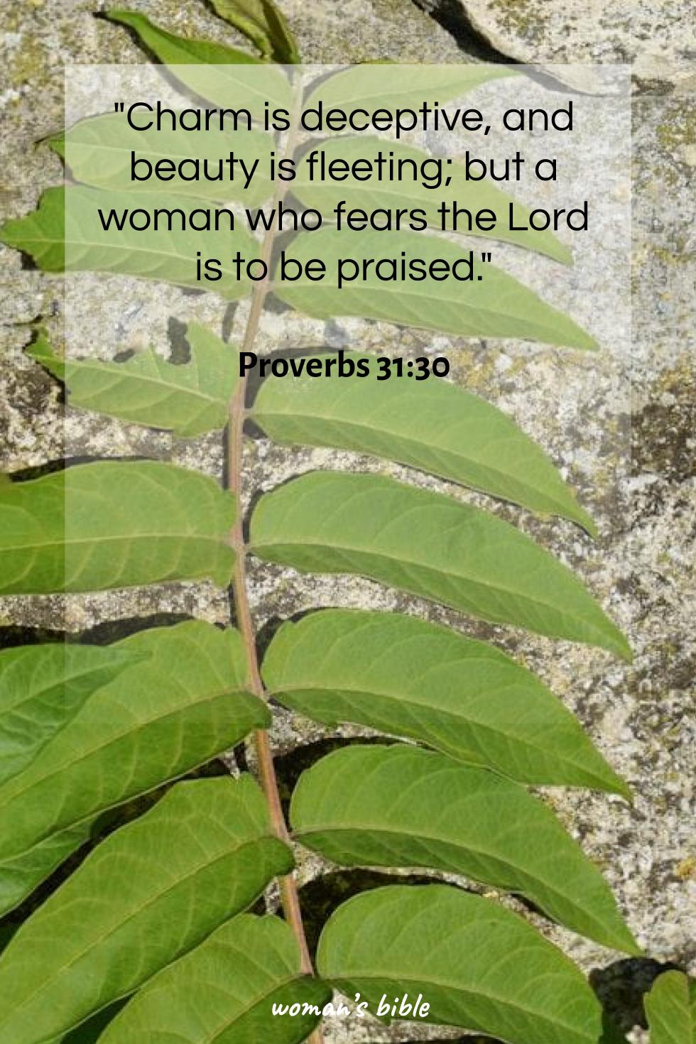 daily verse for woman Wednesday, January 21st, 2026 Proverbs 31:30