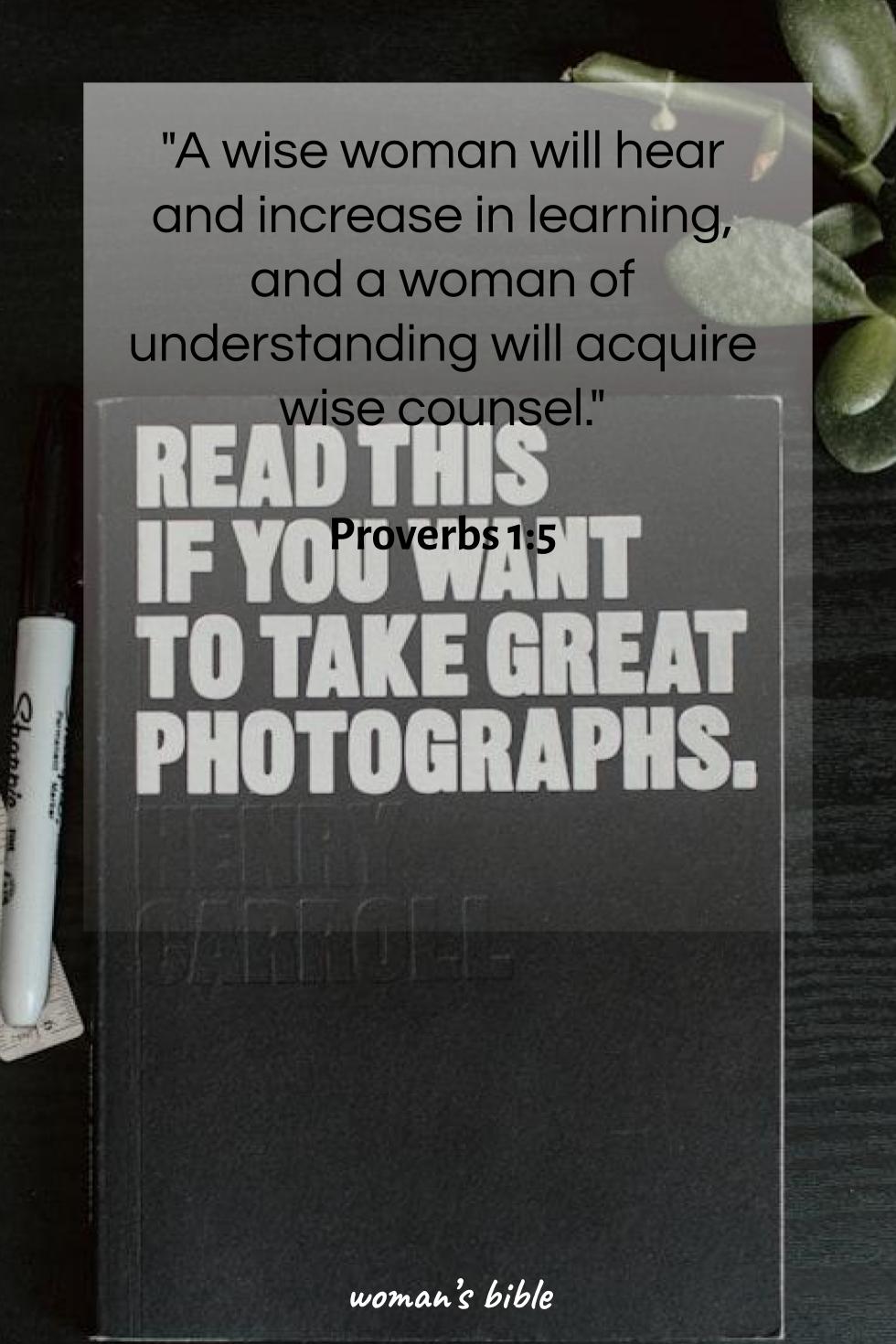 daily verse for woman Wednesday, January 28th, 2026 Proverbs 1:5