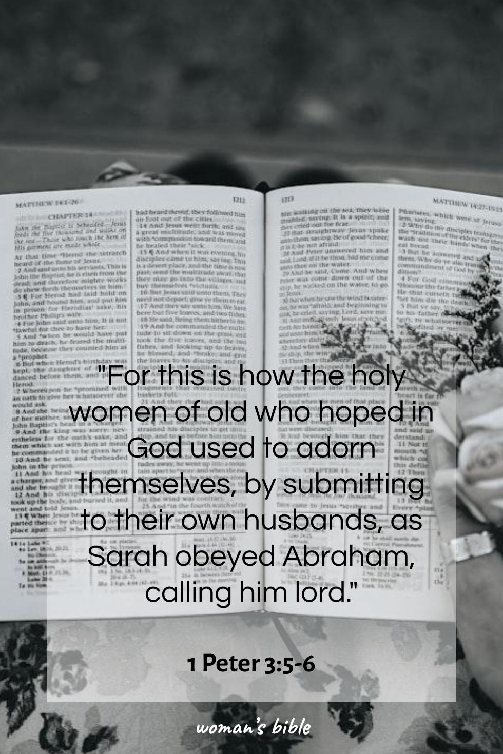 daily verse for woman Friday, February 13th, 2026 1 Peter 3:5-6