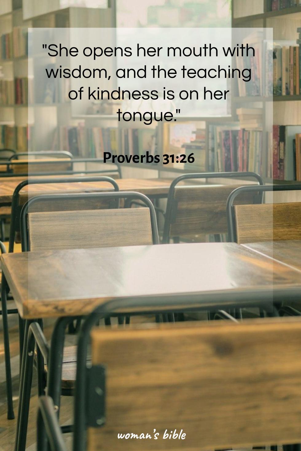 daily verse for woman Thursday, February 19th, 2026 Proverbs 31:26