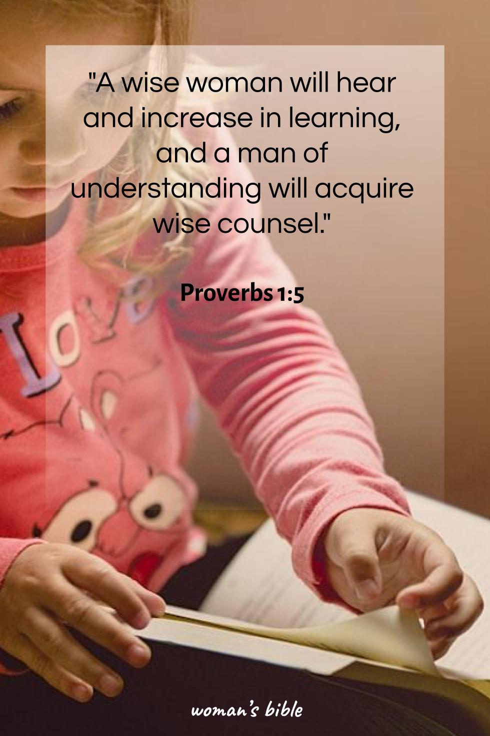 daily verse for woman Wednesday, February 18th, 2026 Proverbs 1:5