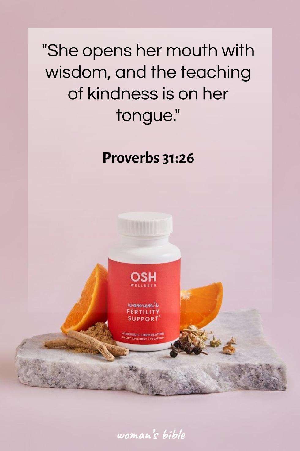 daily verse for woman Friday, March 13th, 2026 Proverbs 31:26