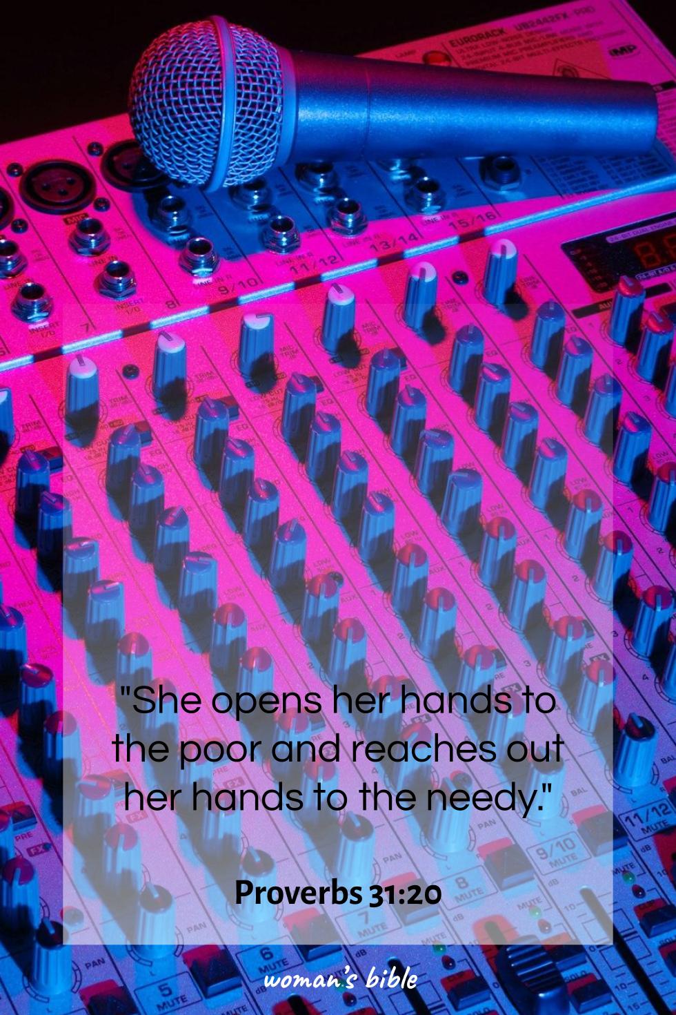 daily verse for woman Thursday, March 12th, 2026 Proverbs 31:20