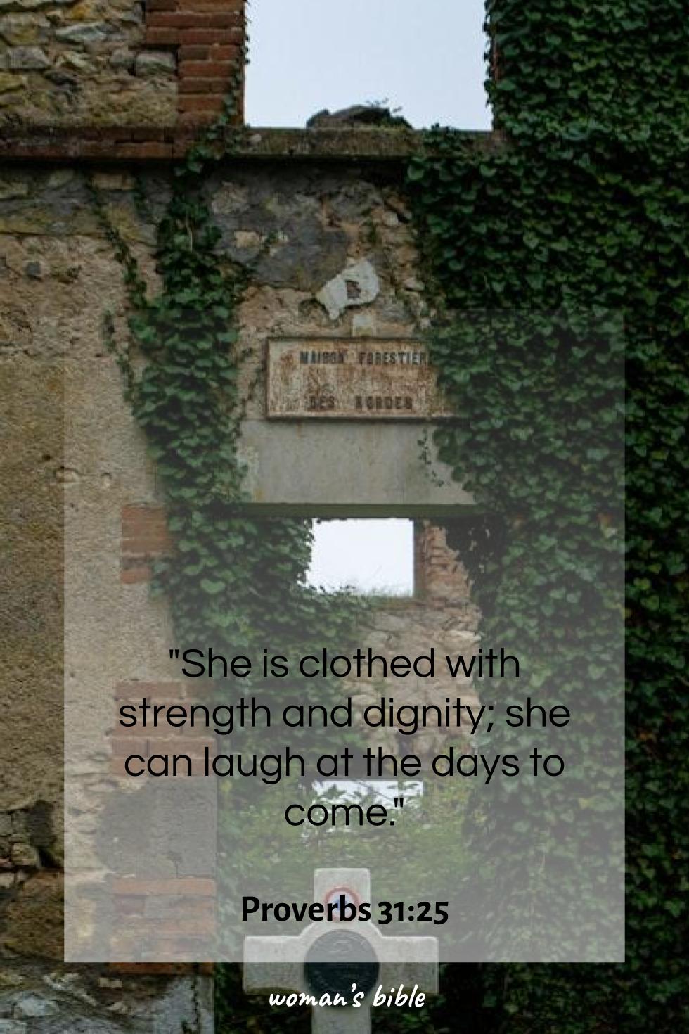 daily verse for woman Thursday, March 5th, 2026 Proverbs 31:25