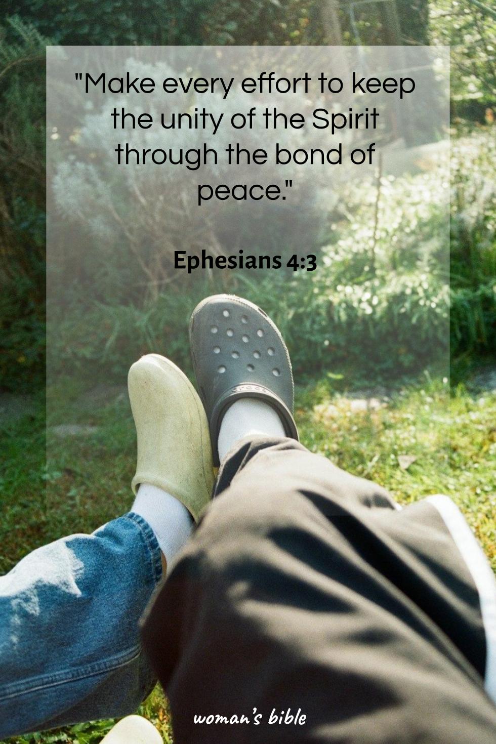 daily verse for woman Tuesday, March 17th, 2026 Ephesians 4:3