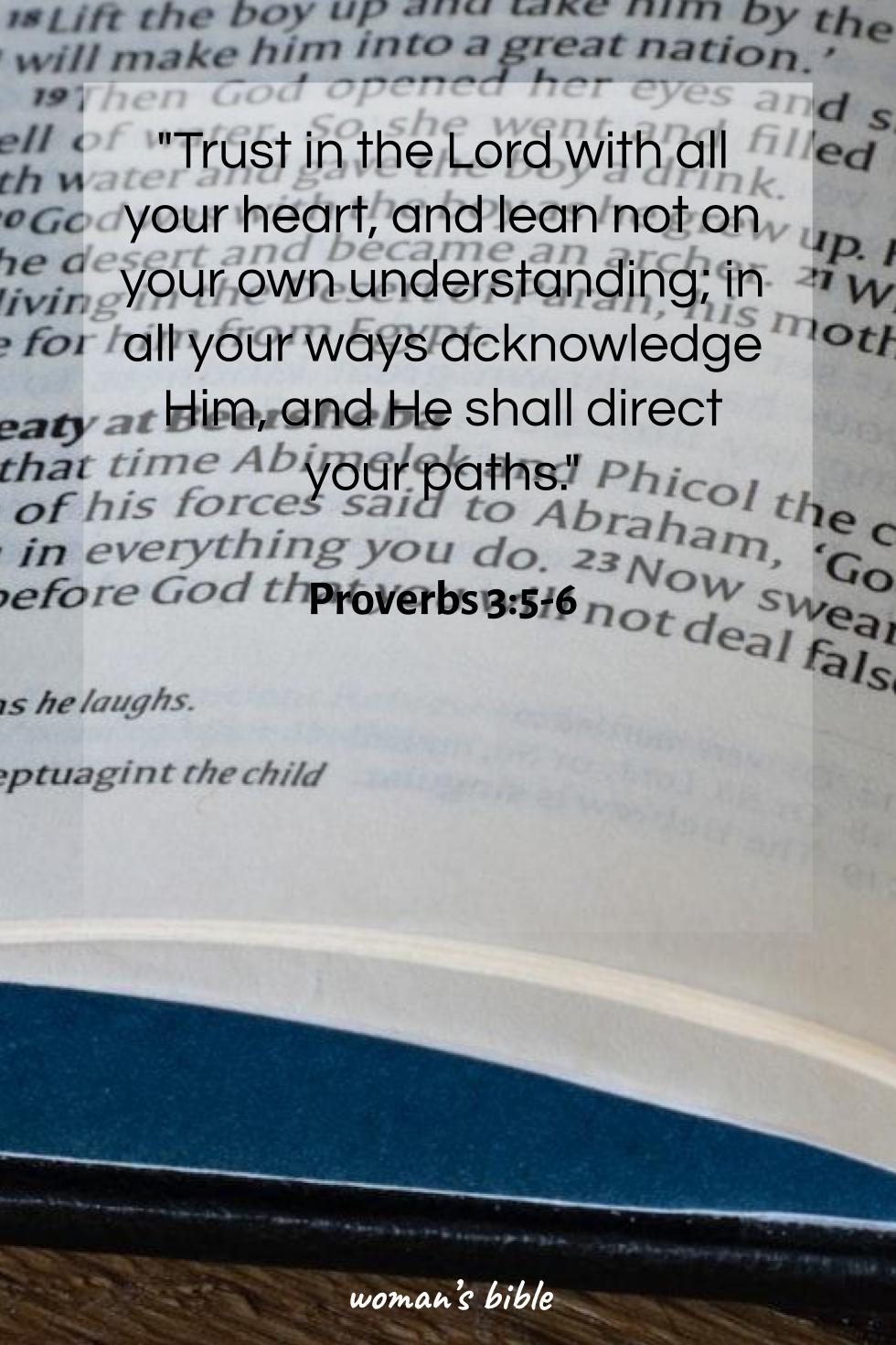 daily verse for woman Saturday, April 11th, 2026 Proverbs 3:5-6