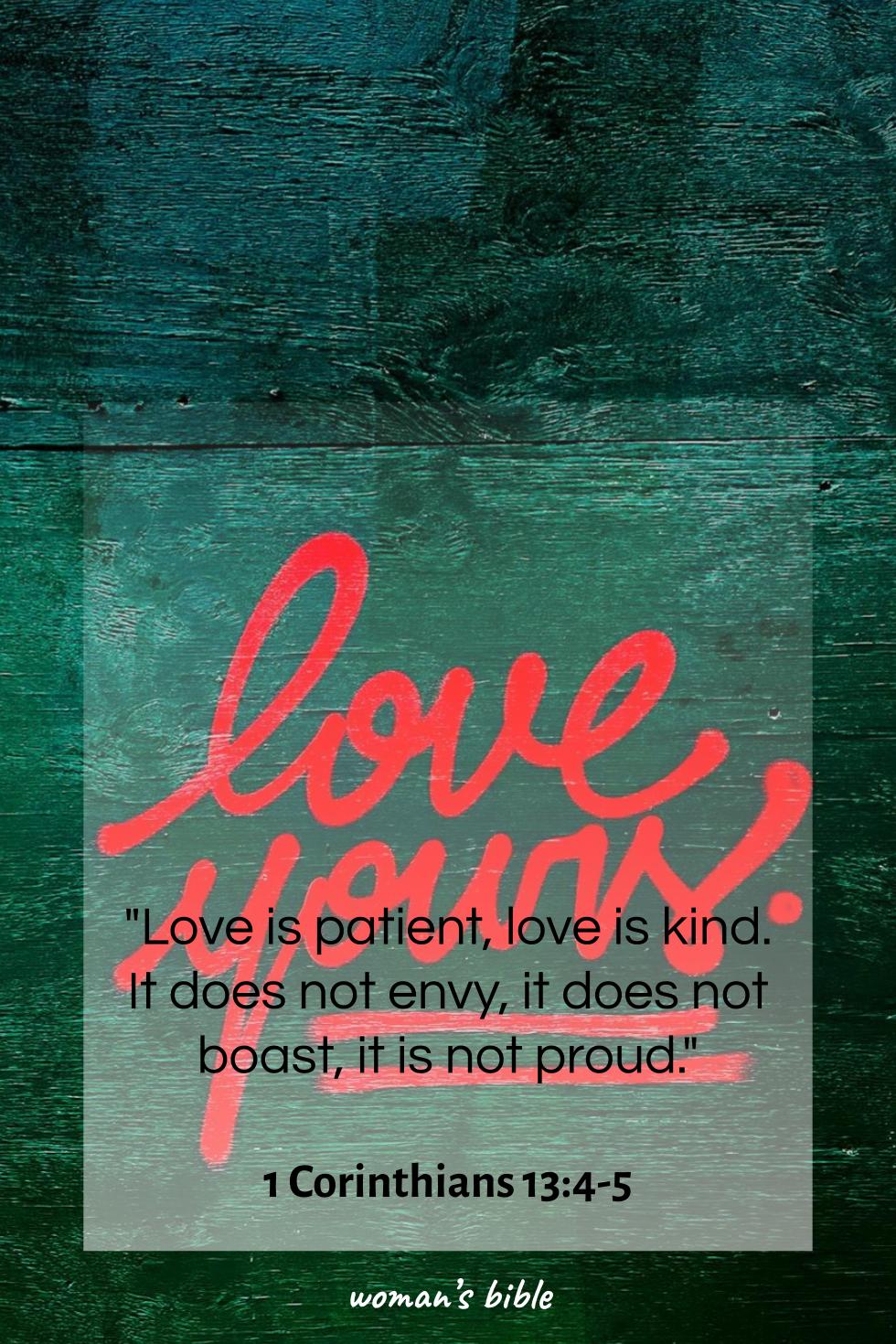 daily verse for woman Saturday, April 25th, 2026 1 Corinthians 13:4-5