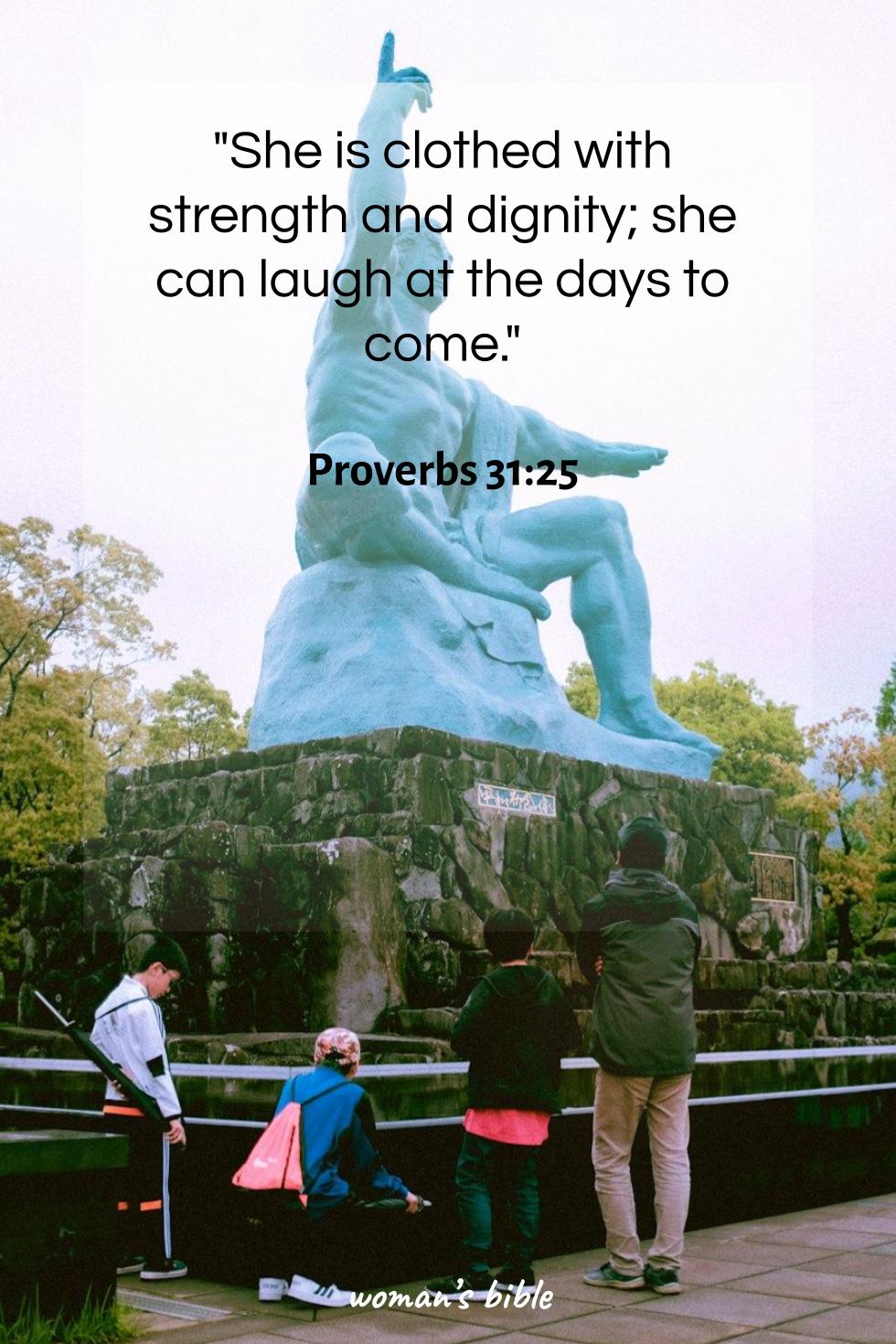 daily verse for woman Tuesday, April 28th, 2026 Proverbs 31:25