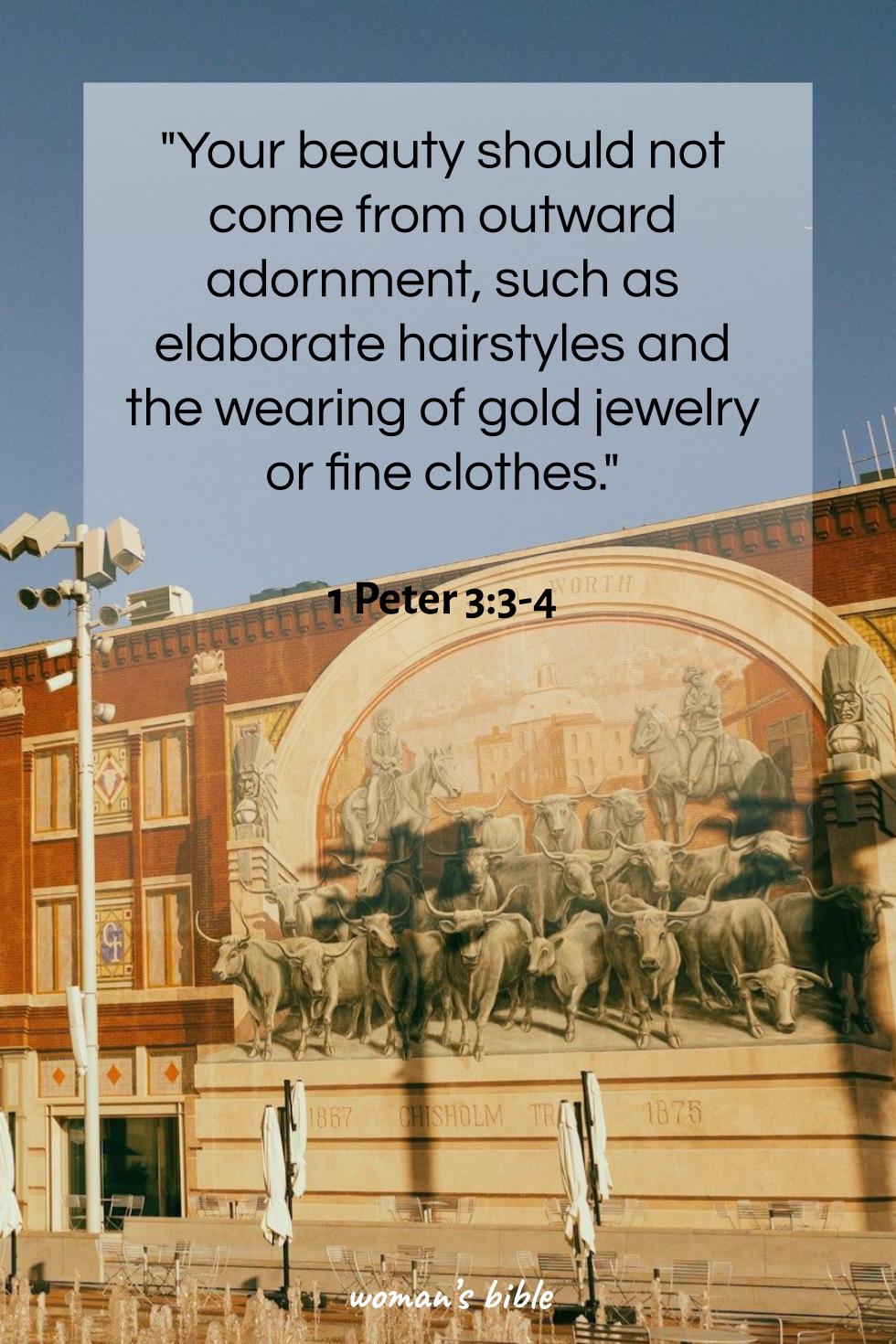 daily verse for woman Wednesday, April 1st, 2026 1 Peter 3:3-4