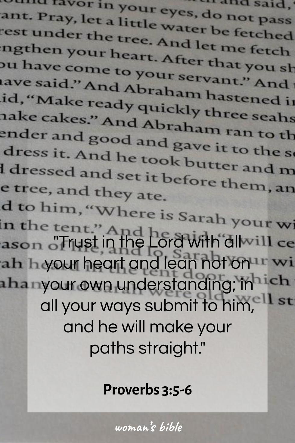 daily verse for woman Friday, May 1st, 2026 Proverbs 3:5-6