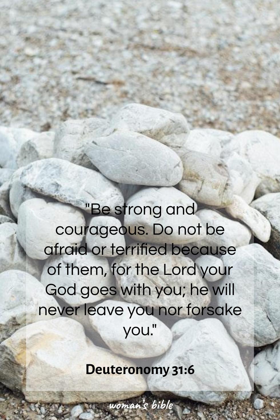 daily verse for woman Monday, May 4th, 2026 Deuteronomy 31:6